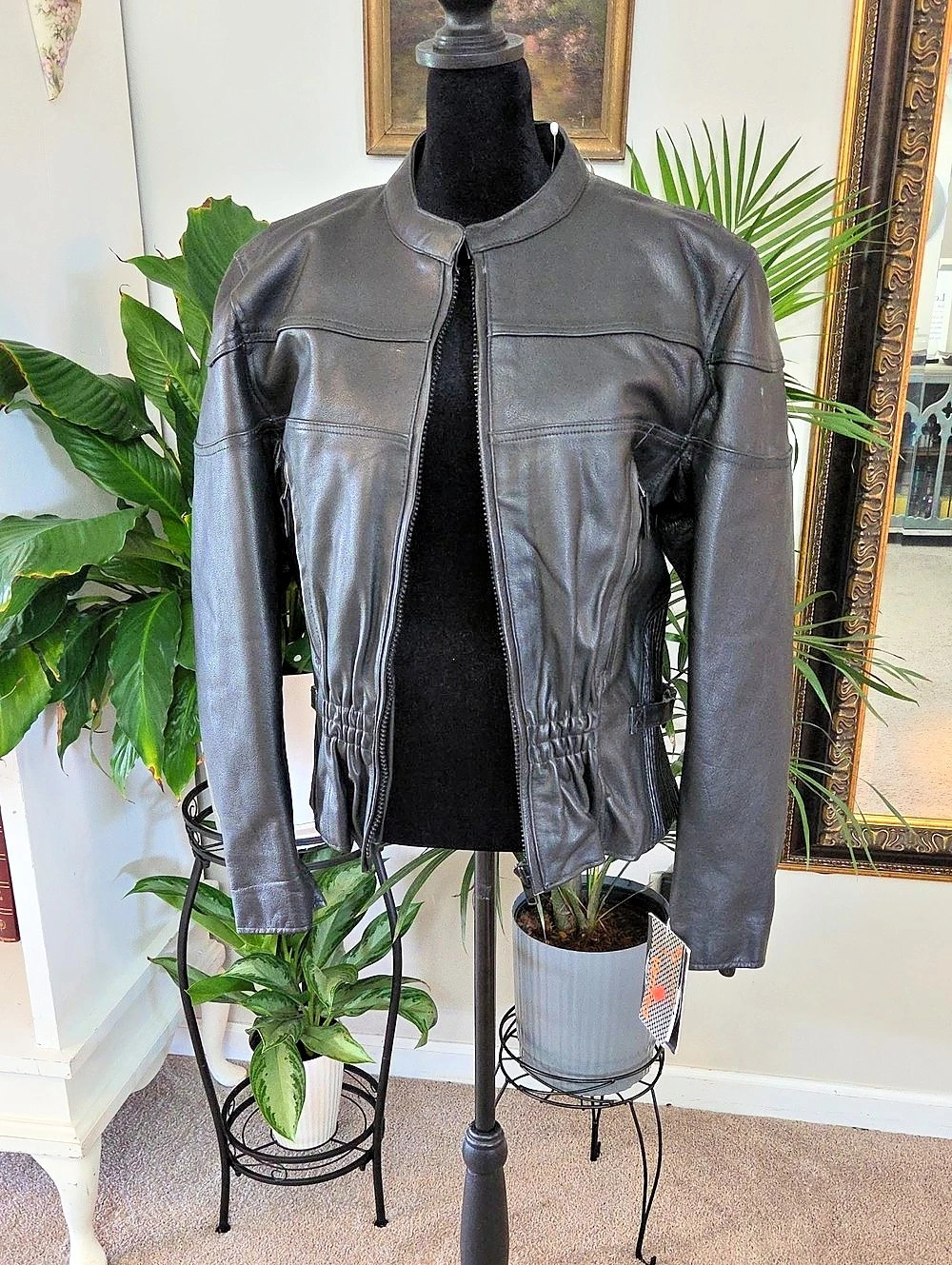 Leather King SH-7016 Leather Jacket in Black Size Medium NWT